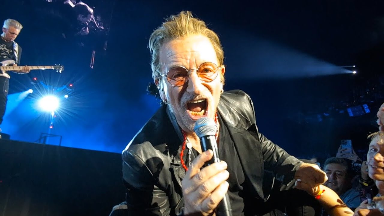 U2 Until the End of the World, Sphere Las Vegas 12/2/2023 Live Front Row Bono In The Crowd.