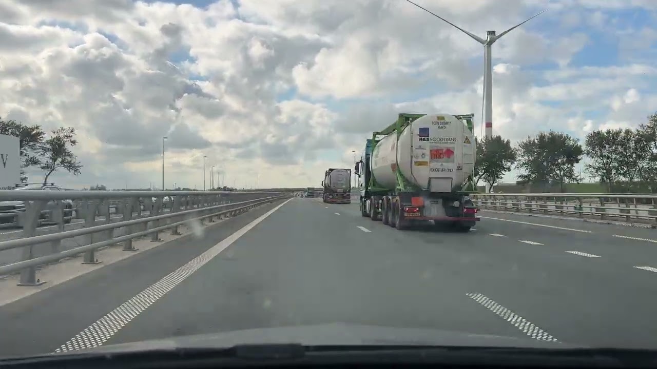 Driving from Sluis, Netherlands to Bruges, Belgium #driving #europe