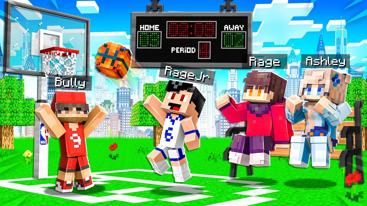 KIDS PLAY BASKETBALL IN MINECRAFT!