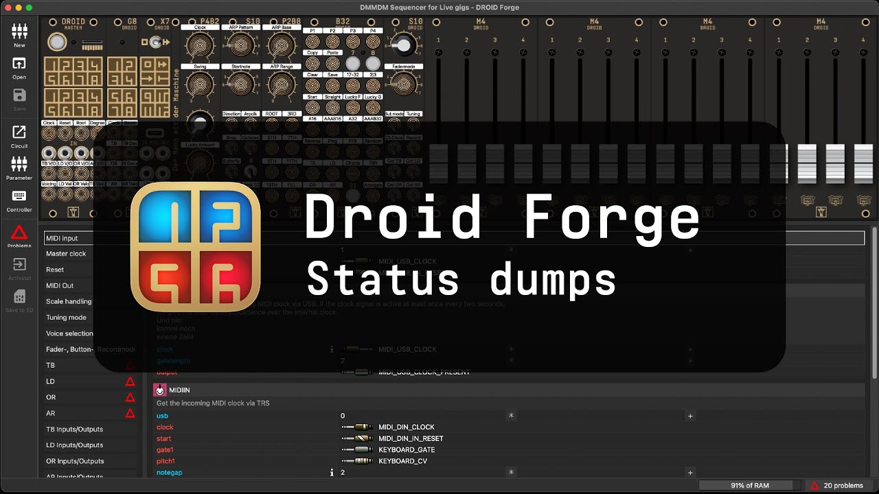 Droid Forge  - Status dumps