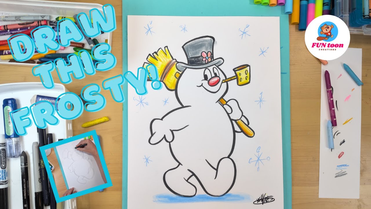 How to draw FROSTY THE SNOWMAN!