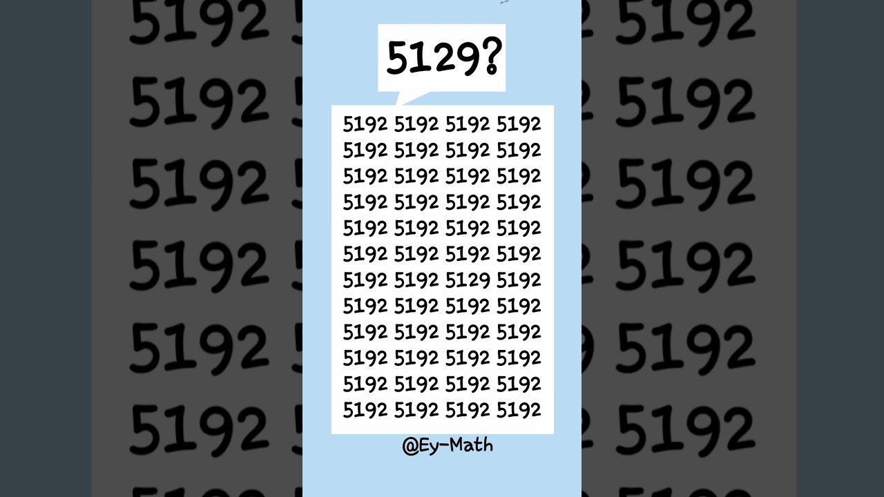 👀👀👀🧠👉👉 5129 in 5 seconds?#fyp #fypviral #fypyoutube #iq #shorts
