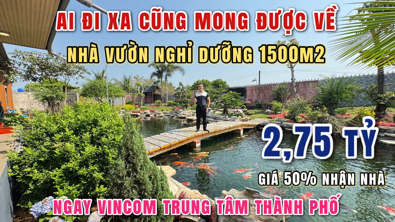 ‼️ĐI XA AI CŨNG MUỐN VỀ Nhà Vườn Nghỉ Dưỡng 1500m2 GIÁ SIÊU RẺ 3,5Tr/m2 VINCOM AEON Trung Tâm Tp