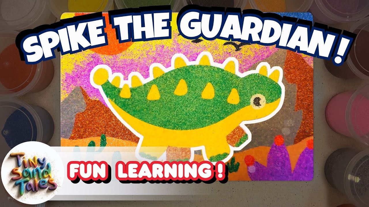 Satisfying Sand Art 🎨: Spike the Ankylosaurus Story 🛡️🌿 | Tiny Sand Tales