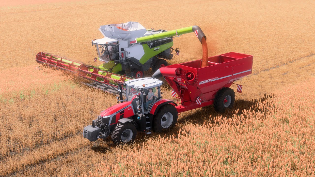 FS22 / Карта HORSCH AgroVation /#55 Завершение уборки сорго Claas Lexion 8700/8900, 460, VOLVO FH16