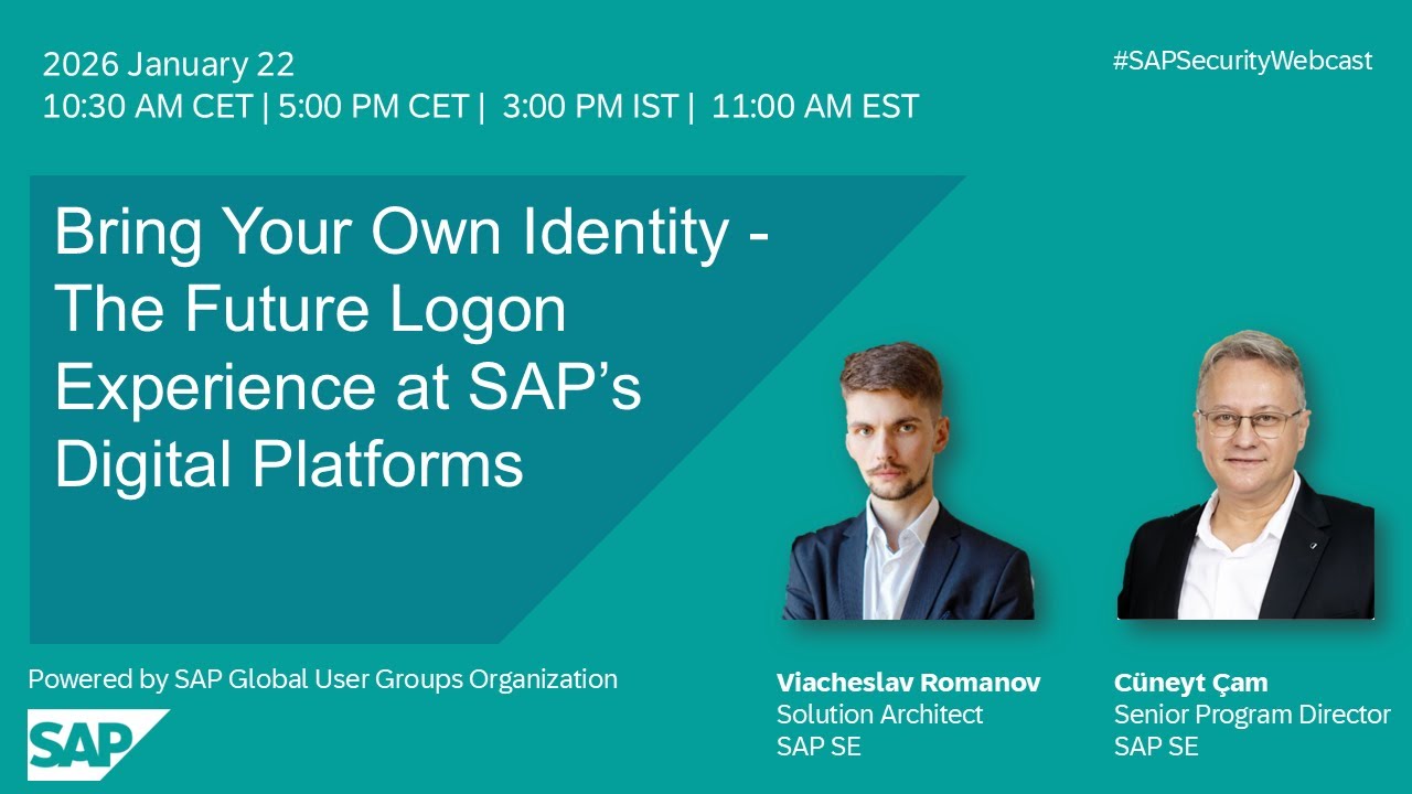 Bring Your Own Identity (BYOI) - The Future Logon Experience at SAP’s Digital Platforms
