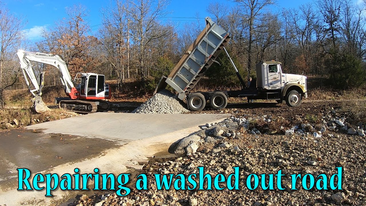 Repairing A Washed Out Road At The Utility Easement