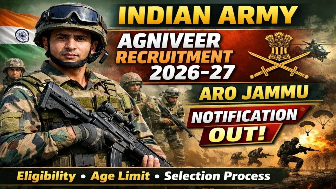 Indian Army Agniveer Recuirment 2026-27🔥ARO Jammu Notification Out🔥@jkjobalert309 