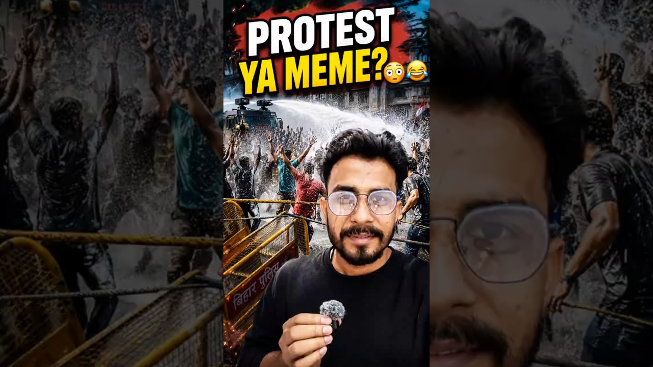 Bihar Protest Memes 😂 | Water Cannon & Tug of War 🤯 #shorts #BiharProtest #Memes