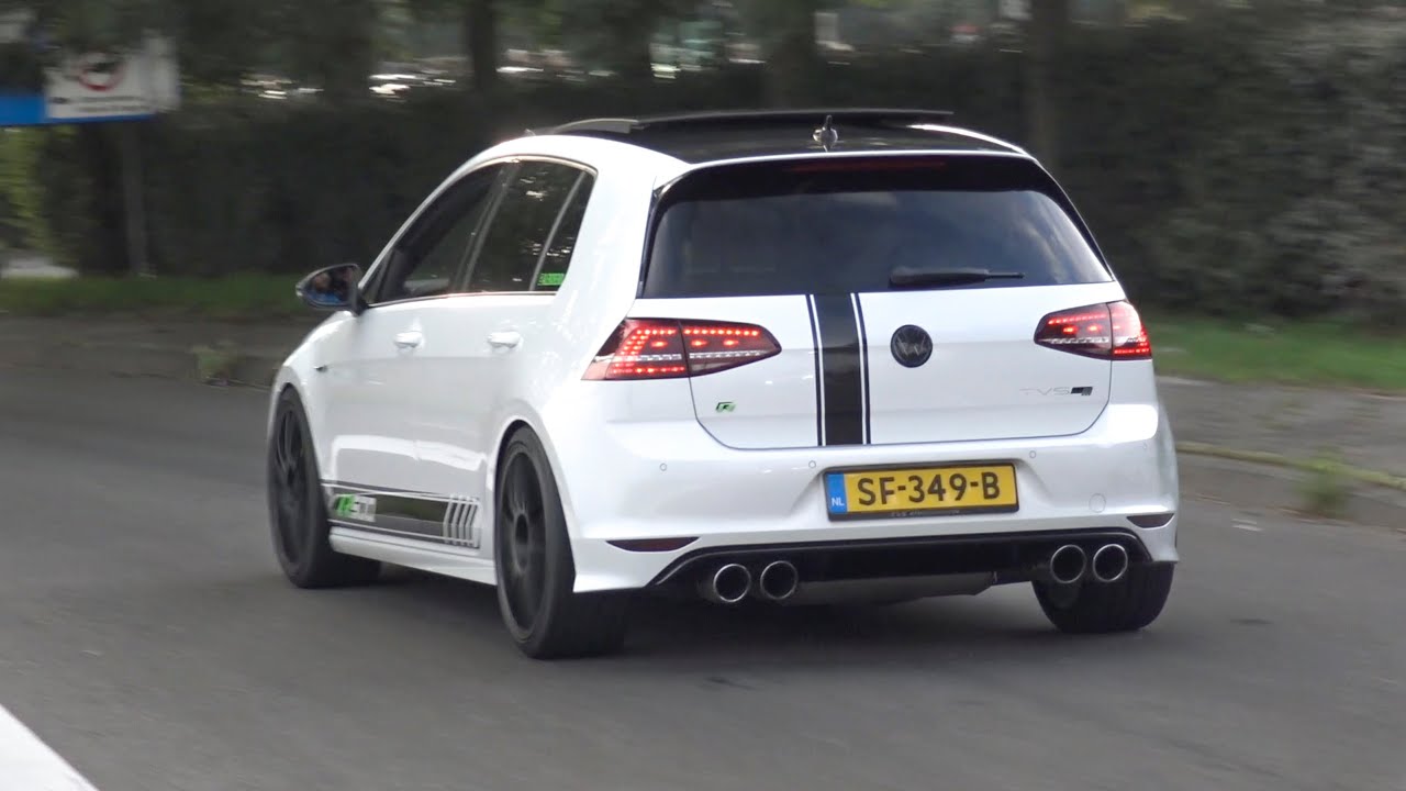 500hp VW Golf 7R - Launch Control, FAST Accelerations and LOUD Pops and Bangs!