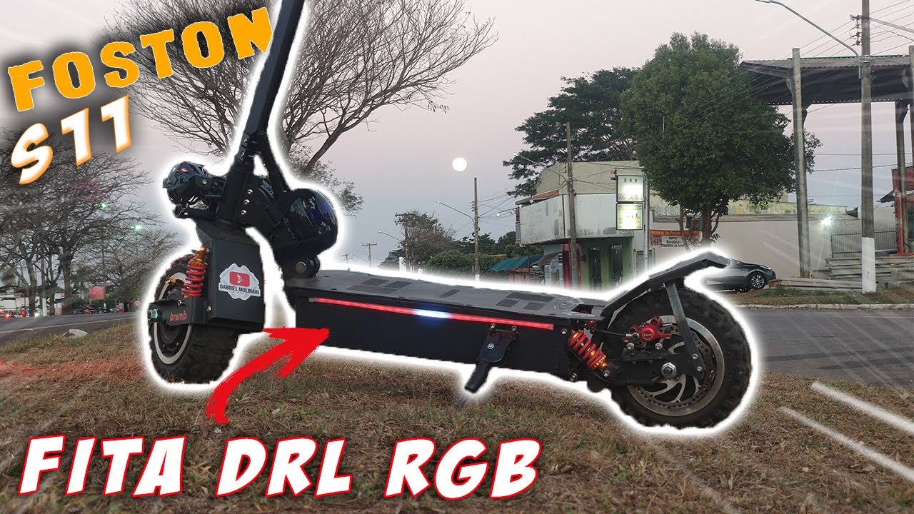 INSTALEI FITA DE LED DRL RGB NO PATINETE - FOSTON S11