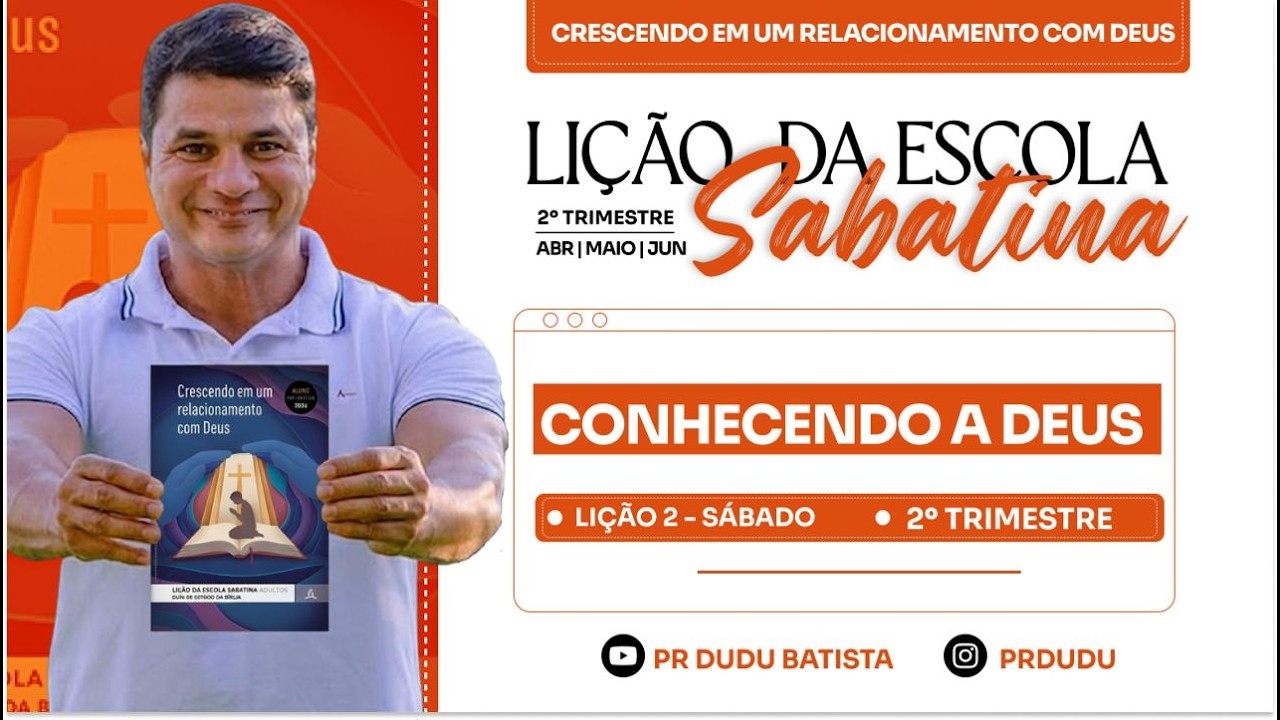 Li&ccedil;&atilde;o da  Escola Sabatina ADULTOS , S&aacute;bado 04/04/2026  