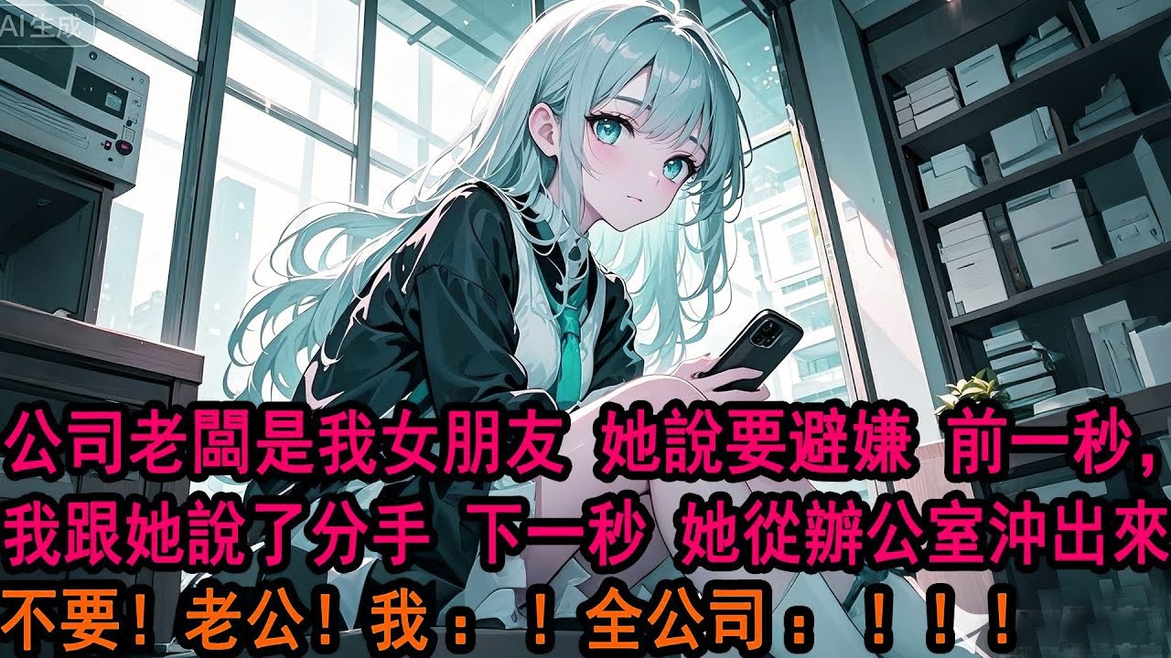公司老闆是我女朋友。她說要避嫌。在公司她對我冷言冷語。回到家又對我又親又抱。我受不了了，我要一段大大方方的愛情！前一秒，我跟她說了分手。下一秒，她從辦公室沖出來：不要，老公。我：！全公司：！！！