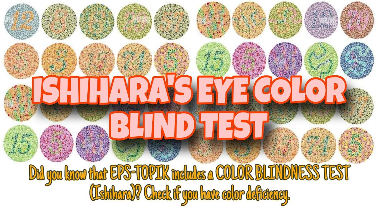 ISHIHARA COLOR BLIND TEST PLATES // EPS TOPIK SKILL TEST EYE VISION
