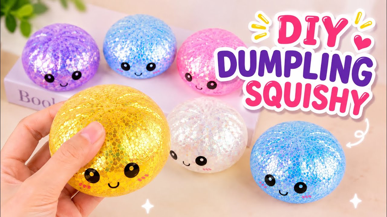 Вирусный DIY сквиши-пельмешка 🥟✨ Как сделать сквиши дома