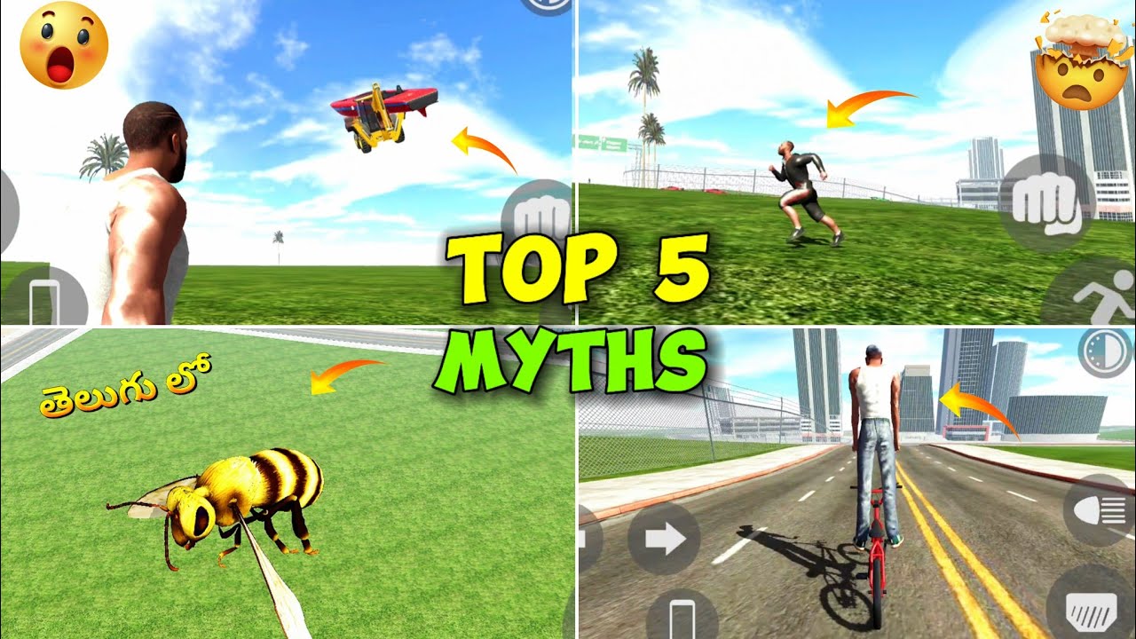 Top 5 Crazy Myths 🔥తెలుసా 🤔 || Indian Bike Driving 3d Telugu lo 