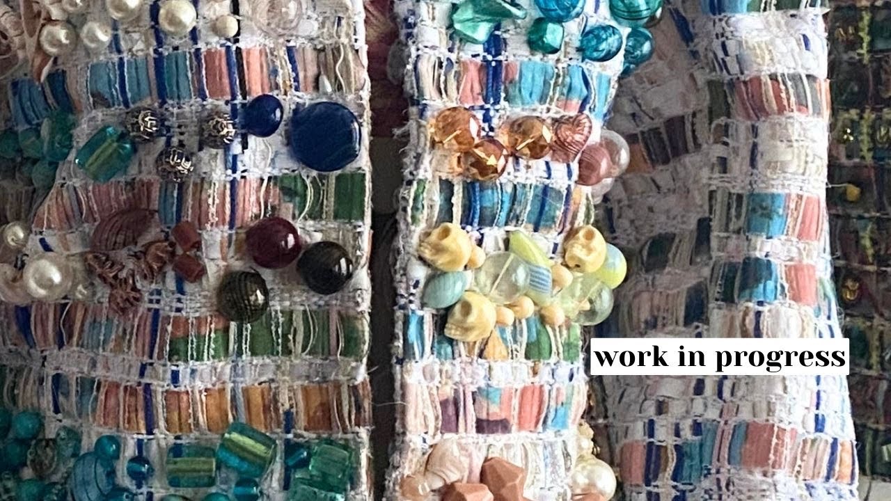 Beading My Tweed Jacket 🌊 Work in progress
