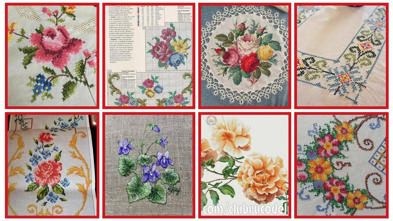 Latest and new flower cross stitch pattern designing ideas