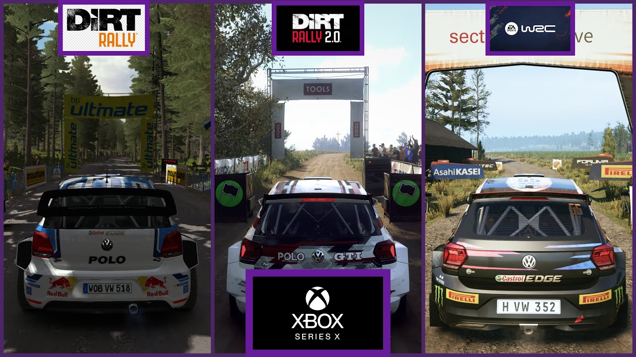 DIRT RALLY VS DIRT RALLY 2.0 VS EA SPORTS WRC / XBOX SERIES X GRAPHICS COMPARISON