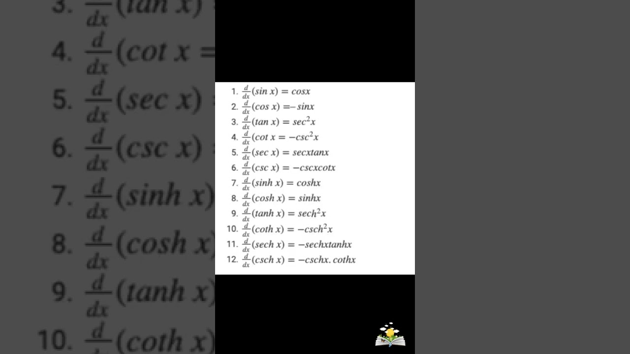 differentiation basic maths formulas 
