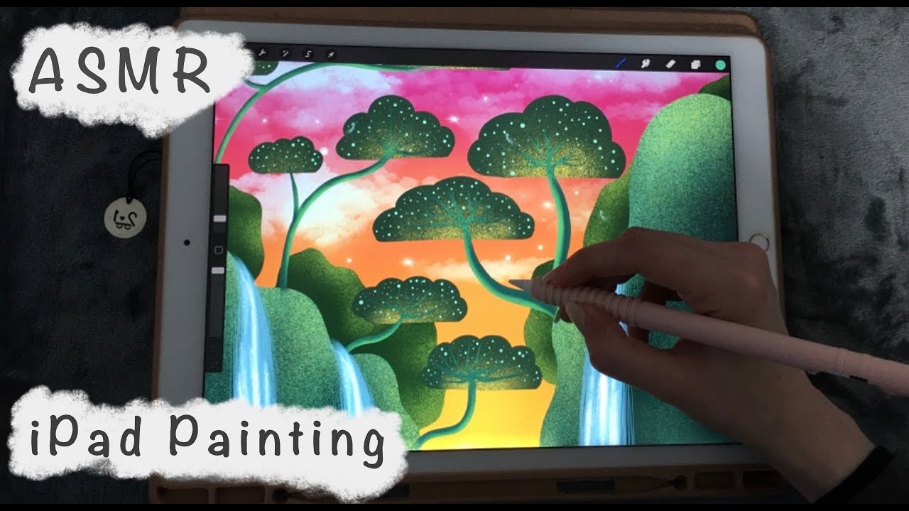 🤍 ASMR - Painting in Procreate - Close Whispering - iPad writing Sounds - Pencil Sounds