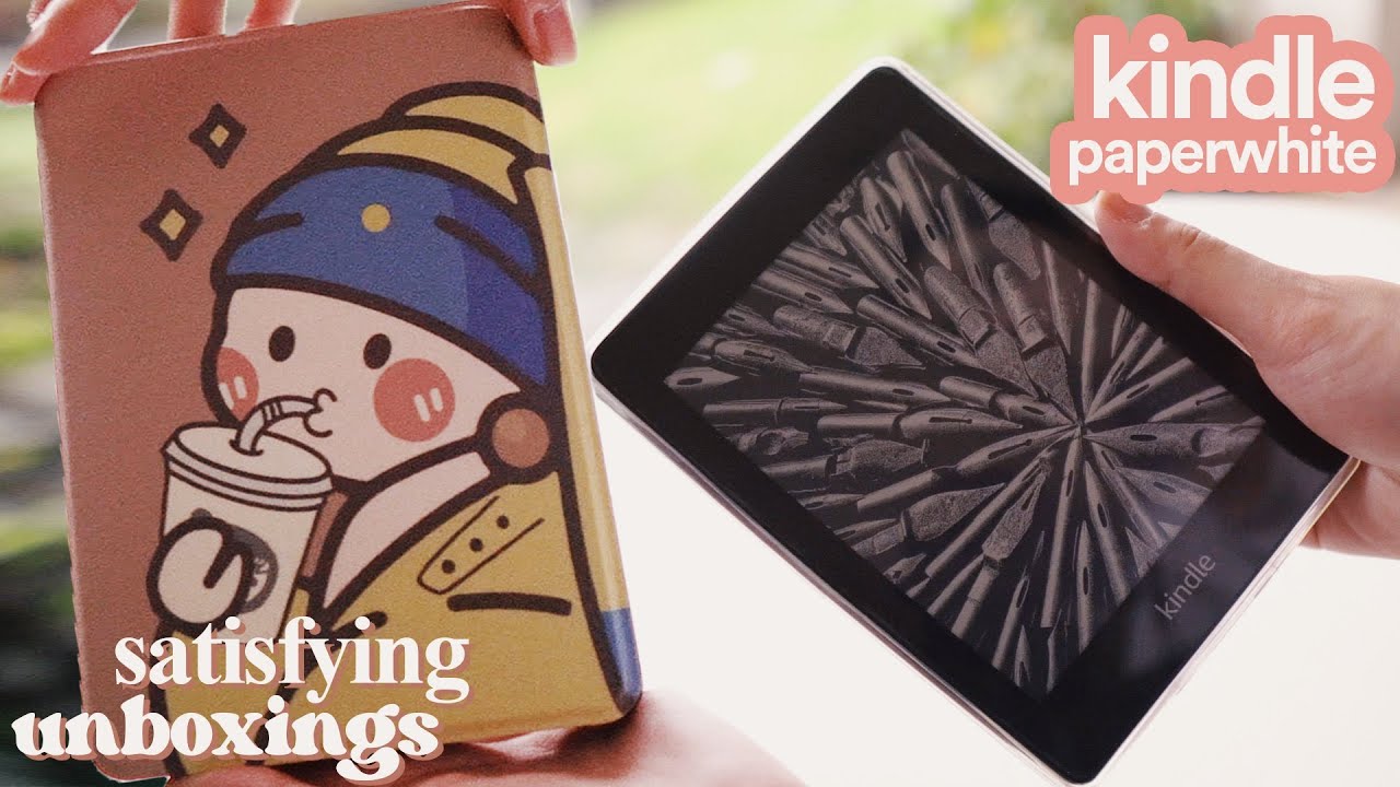 ☁️ kindle unboxing ☁️ 10th gen paperwhite + cases + popsockets (very satisfying asmr 💖)