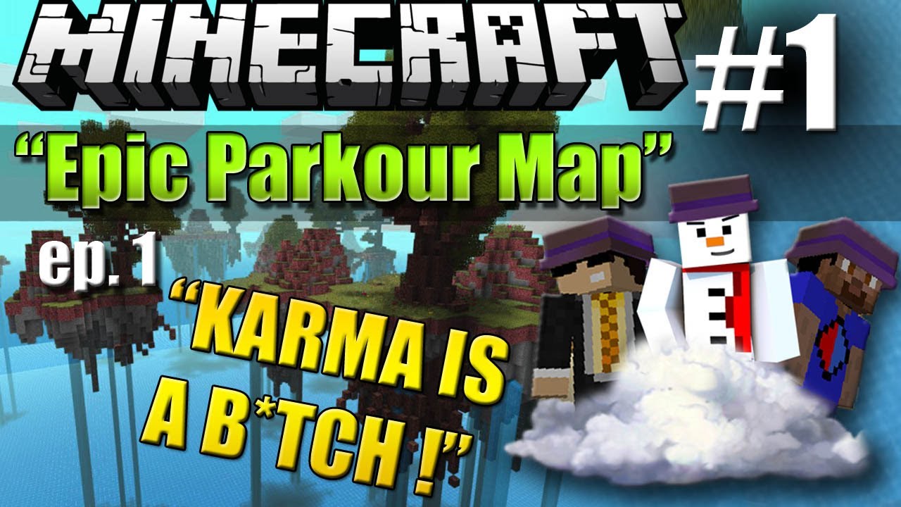 Minecraft: KARMA IS A B*TCH - Epic Parkour Map Part 1 w/ Bodil40 Vikkstar and Baki