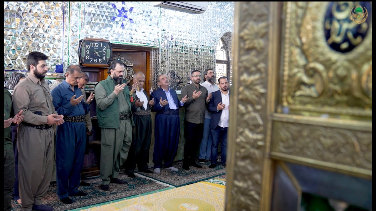 جانب من زيارة شيخ الكسنزان الى مراقد العتبة الكسنزانية في كربجنة الخير المقدسة