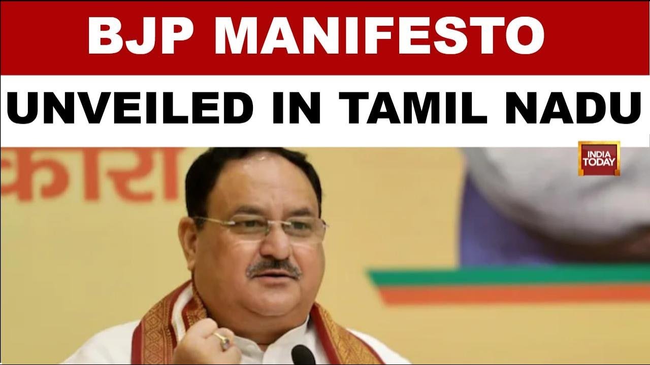 JP Nadda Unveils Tamil Nadu BJP Manifesto In Chennai, Targets DMK Government Led By MK Stalin
