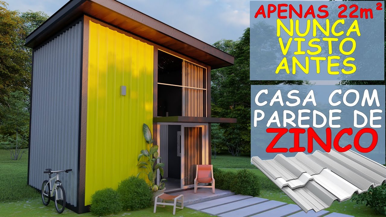 Casa pequena com 22m² (PAREDES FEITAS COM TELHAS DE ZINCO)
