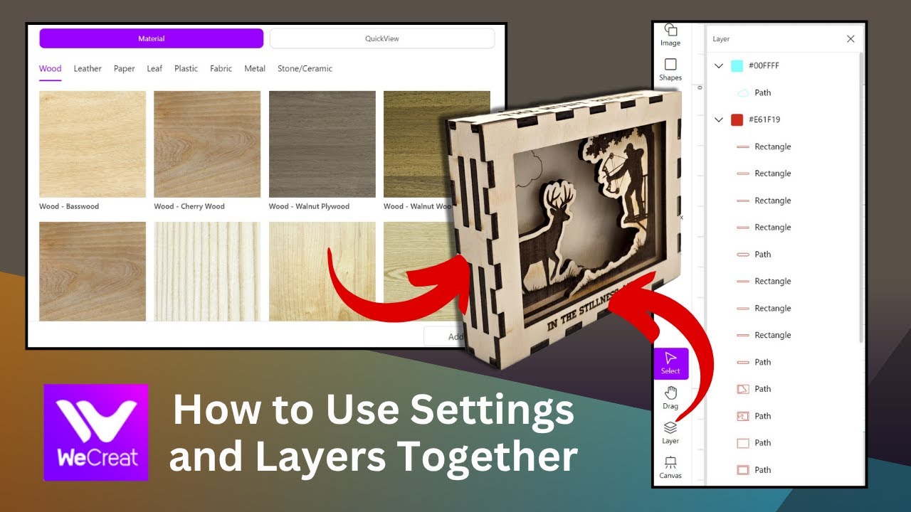 How to Use Settings and Layers together in WeCreat Makeit