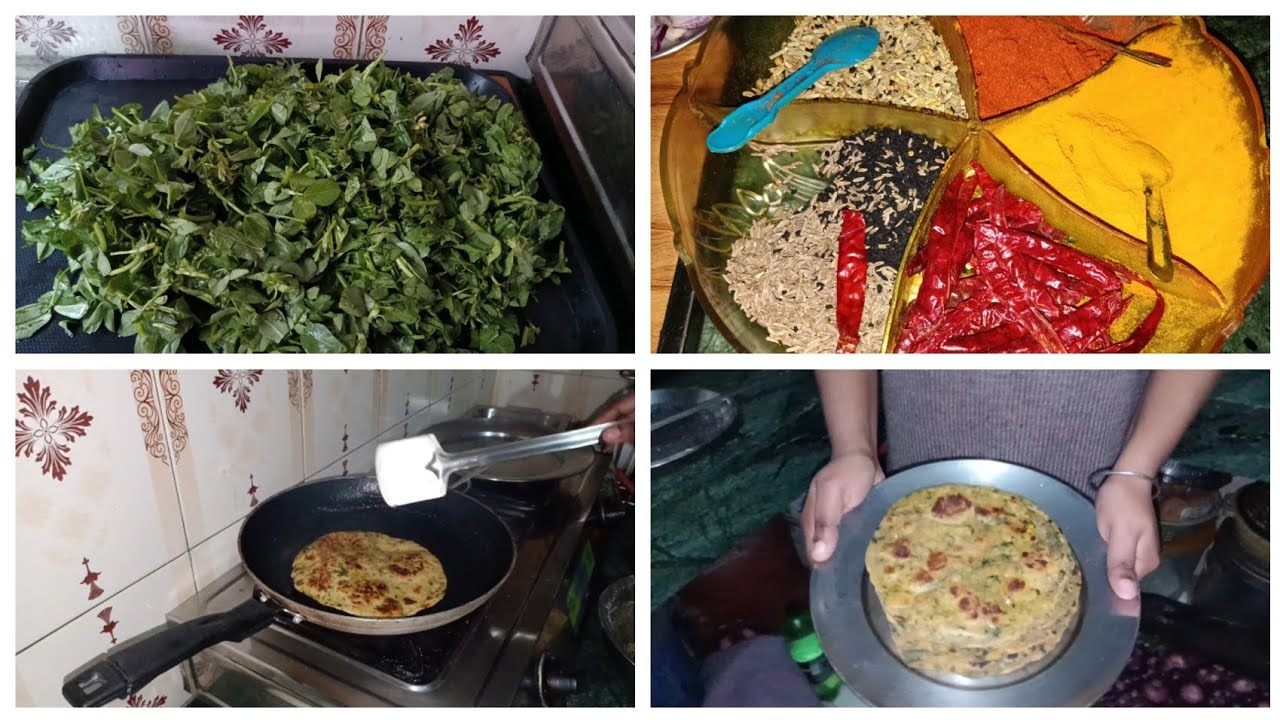 মেথি শাক পরোটা // Methi Saag Paratha // मेथी साग पराठा 