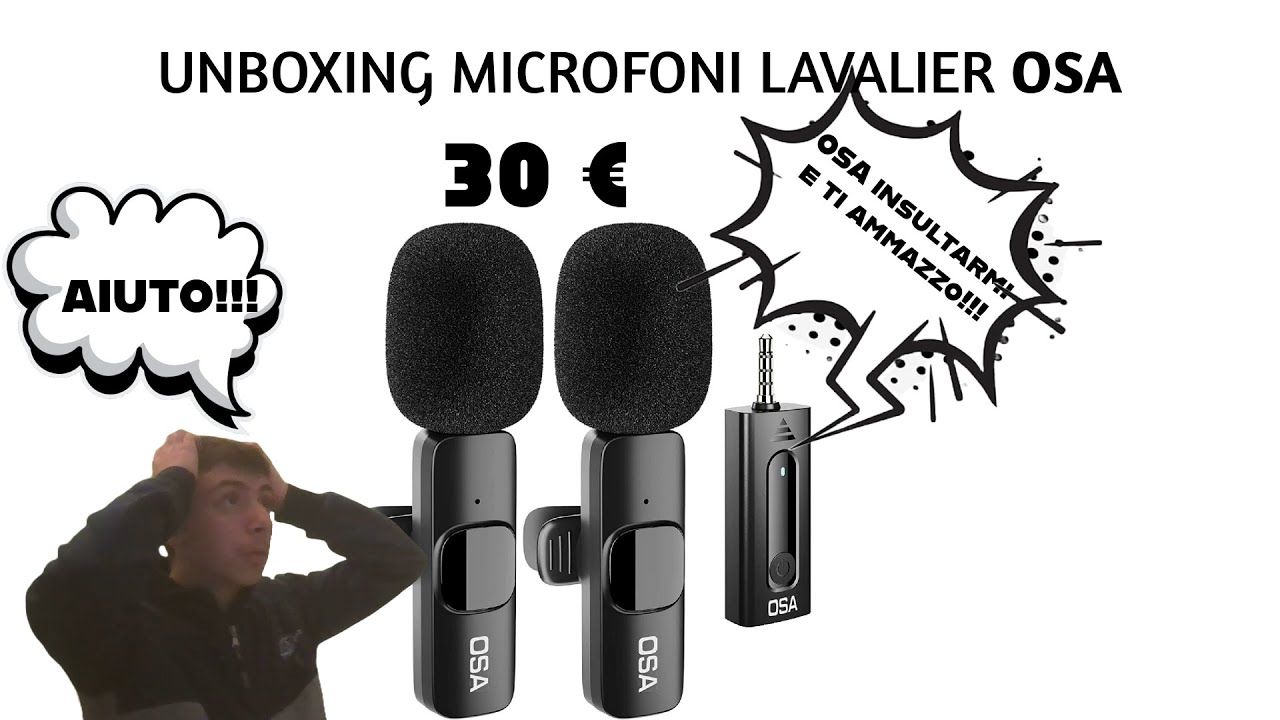 Unboxing microfoni lavalier Wireless OSA
