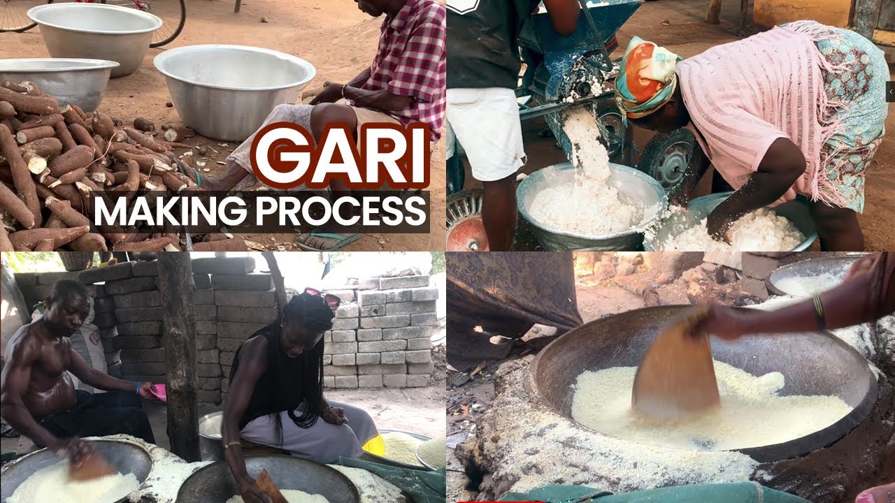 How Gari / Garri is Locally Made in Volta Region Ghana | Gari Making Step by Step
