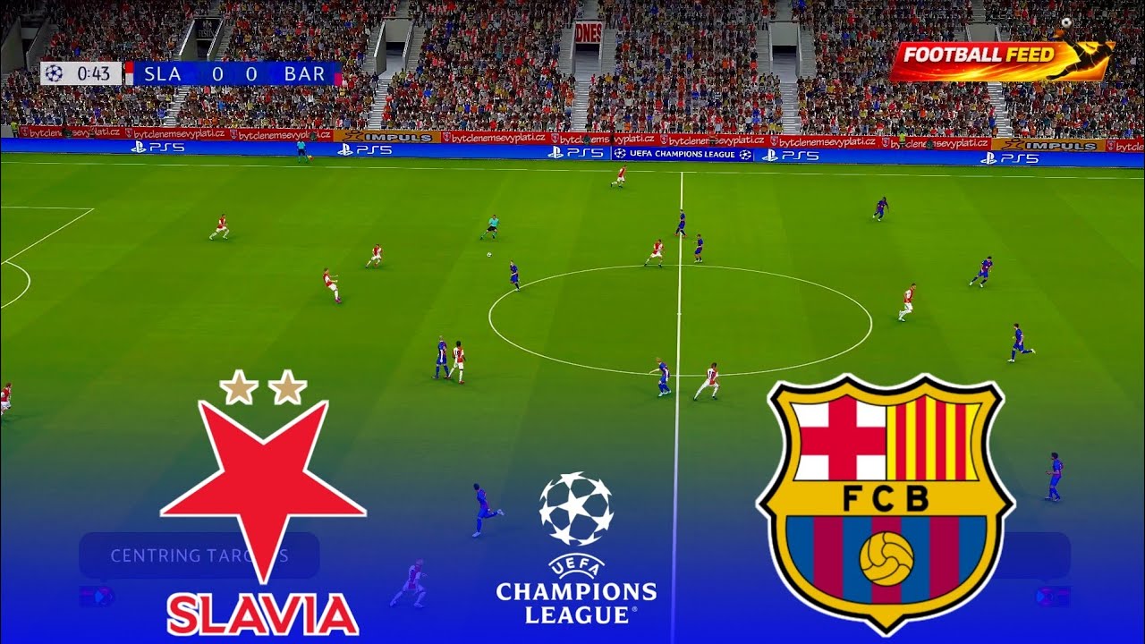 Slavia Parha vs Barcelona - UEFA Champions League 2026 | Full Match All Goals | PES 2021 Simulation