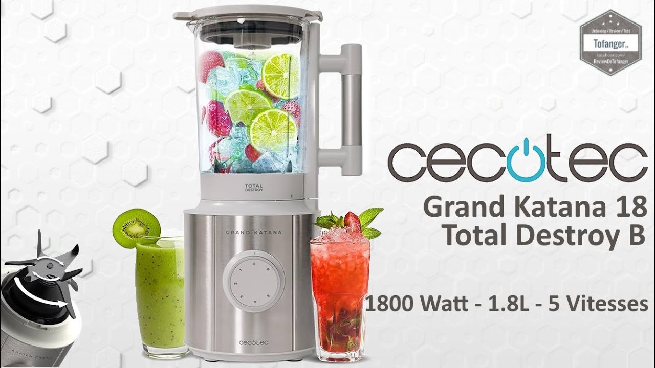 Cecotec Grand Katana 18 Total Destroy B —1800 Вт и 8 лезвий с черным титановым покрытием —распаковка