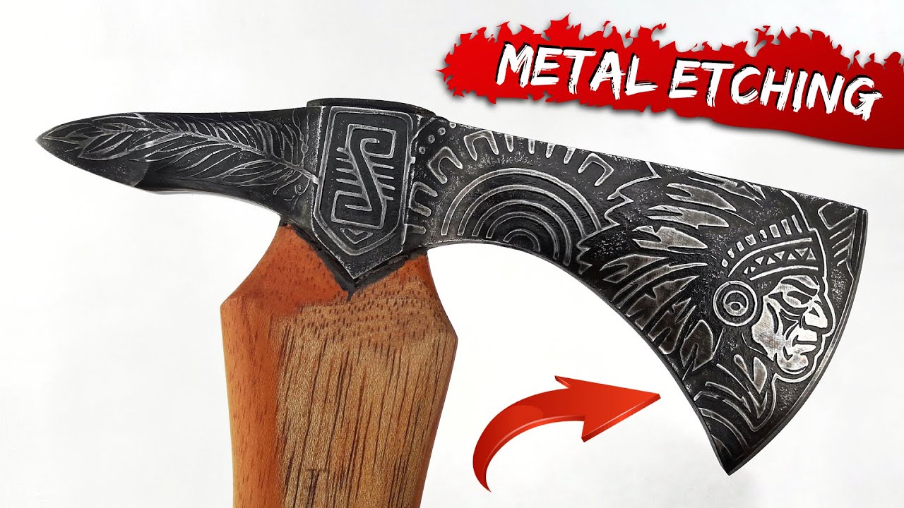 Процесс гравировки Tomahawk Axe с помощью электролиза Учебное пособие по гравировке металла