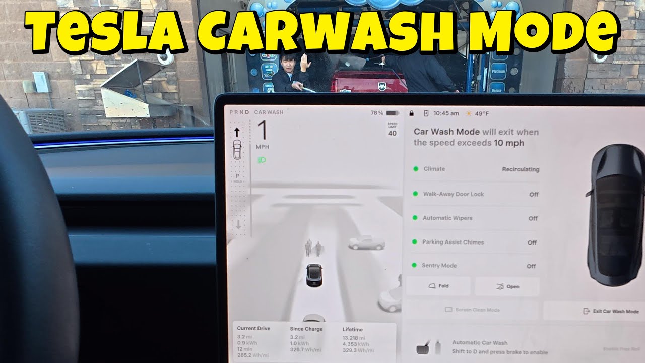 Использую режим автомойки Tesla как профессионал!! Шучу, конечно, я облажался.