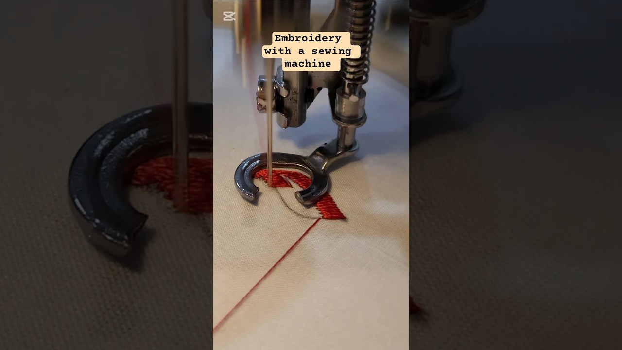 Embroidery with a sewing machine #normalsewingmachine #embroidery #freeembroiderypattern # #bordado