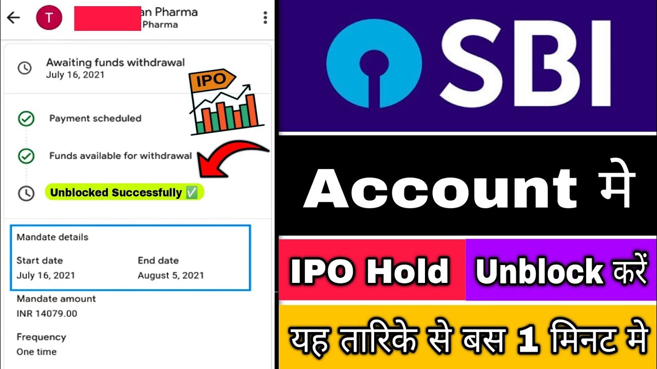 How to unblock the money held for IPO in SBI Bank | How to remove the hold from SBI bank account
