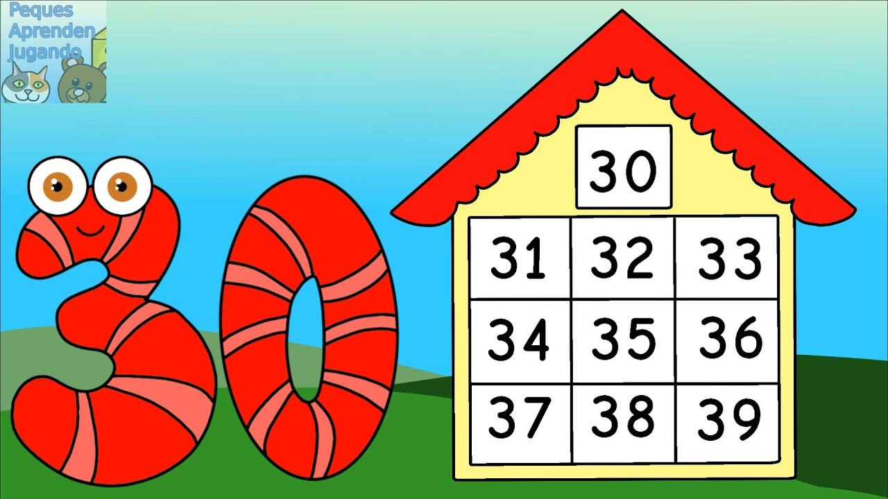 La familia del 30 para niños  Números del 30 al 39  Video de Peques Aprenden Jugando