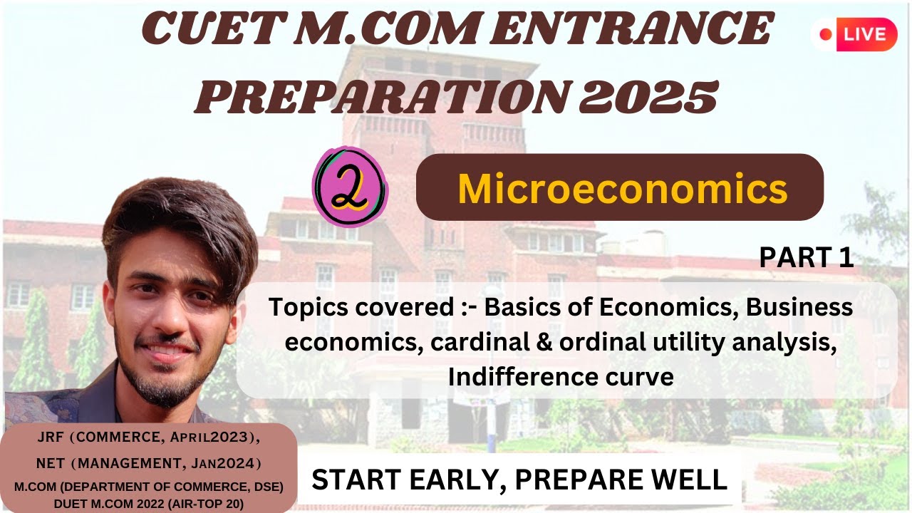 Microeconomics | Part 1| CUET M.COM ENTRANCE PREPARATION 2025 | D.U COMMERCE #cuet2025 #cuetpg