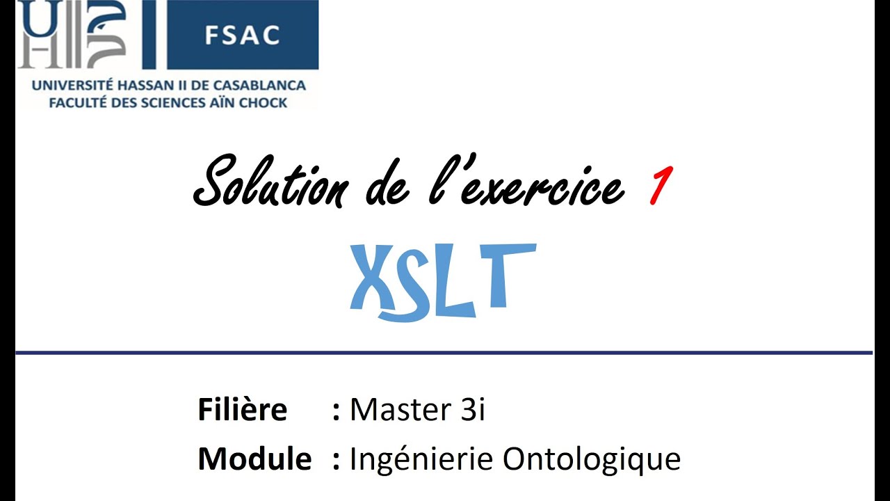 Solution de l'exercice 1 sur XSLT