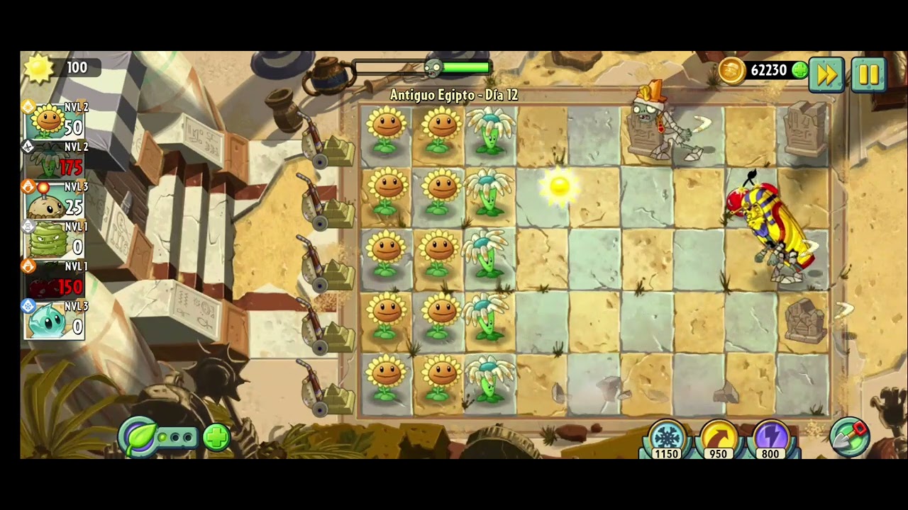 Pvz2 antiguo Egipto - día 12 #plantas_vs_zombies @Xiuhcóatljuegos  pvz2