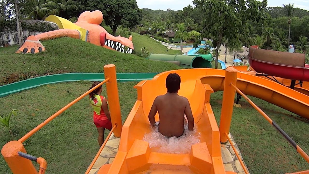 Orange Water Slide at Acquamania