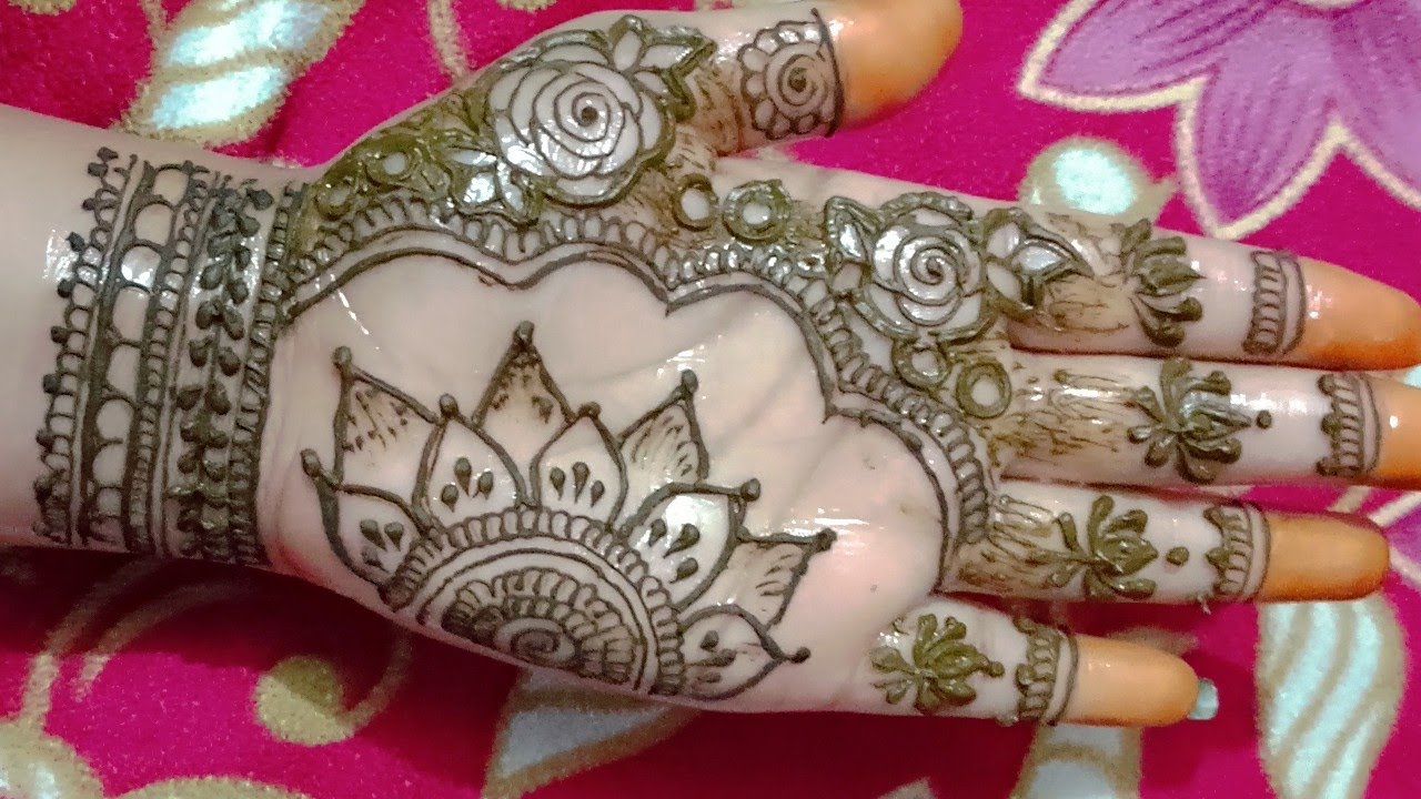 Beautiful full hand flower mehndi design! Easy and simple mehndi design!🌿🌻