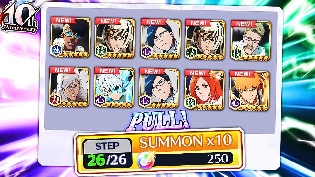 INSANE 10TH ANNIVERSARY THOUSAND-YEAR BLOOD WAR SUMMONS! Bleach: Brave Souls!
