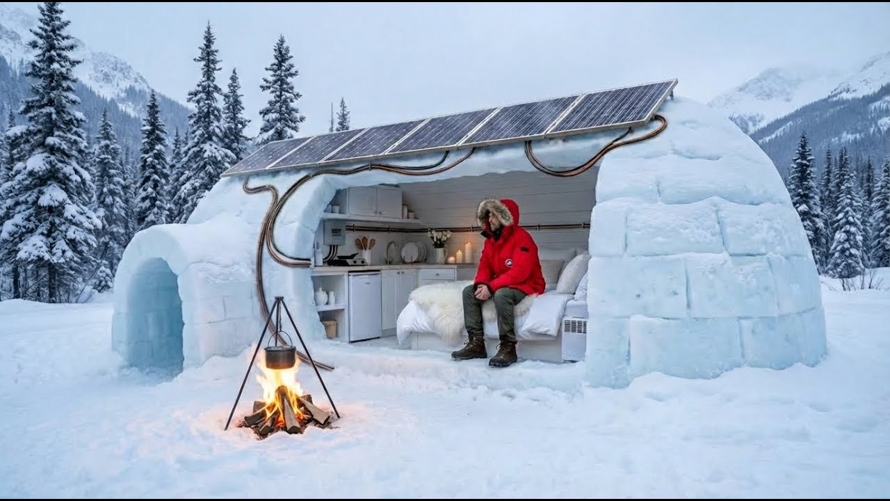 Building a Igloo in the SIBERIA (ASMR) - This man built a mini house in the coldest place on earth