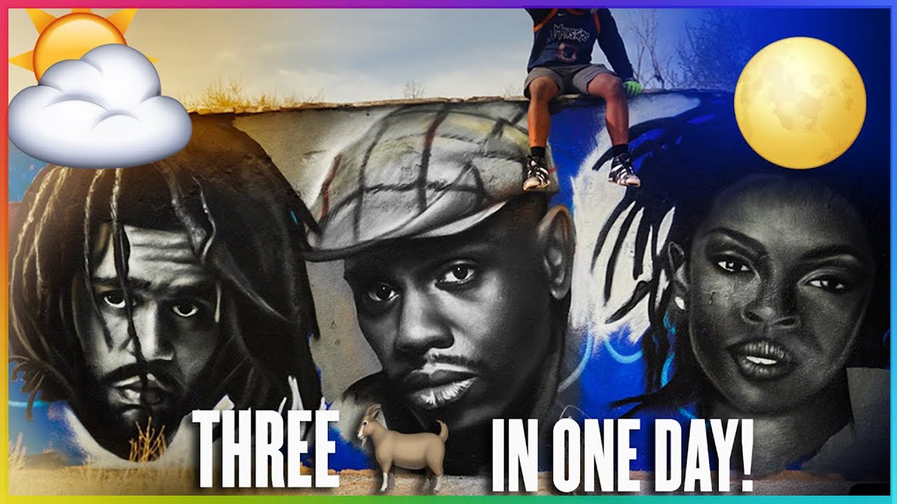 Painting From SUNUP to SUNDOWN! ☀️🌖 Lauryn Hill, Dave Chappelle and J. Cole Portraits🎨
