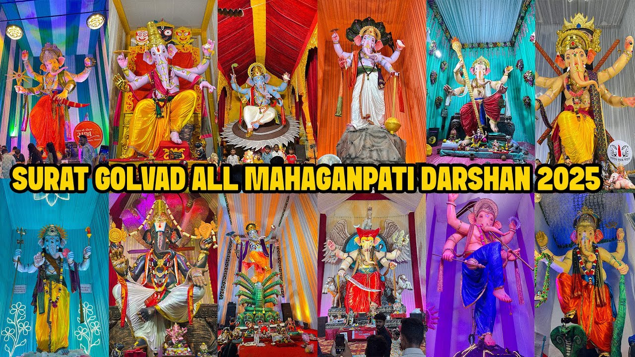 Surat Ganesh Darshan | Part 02 | Biggest Ganpati Idols of Golvad 2025 | Vatsal Jariwala | #vlog